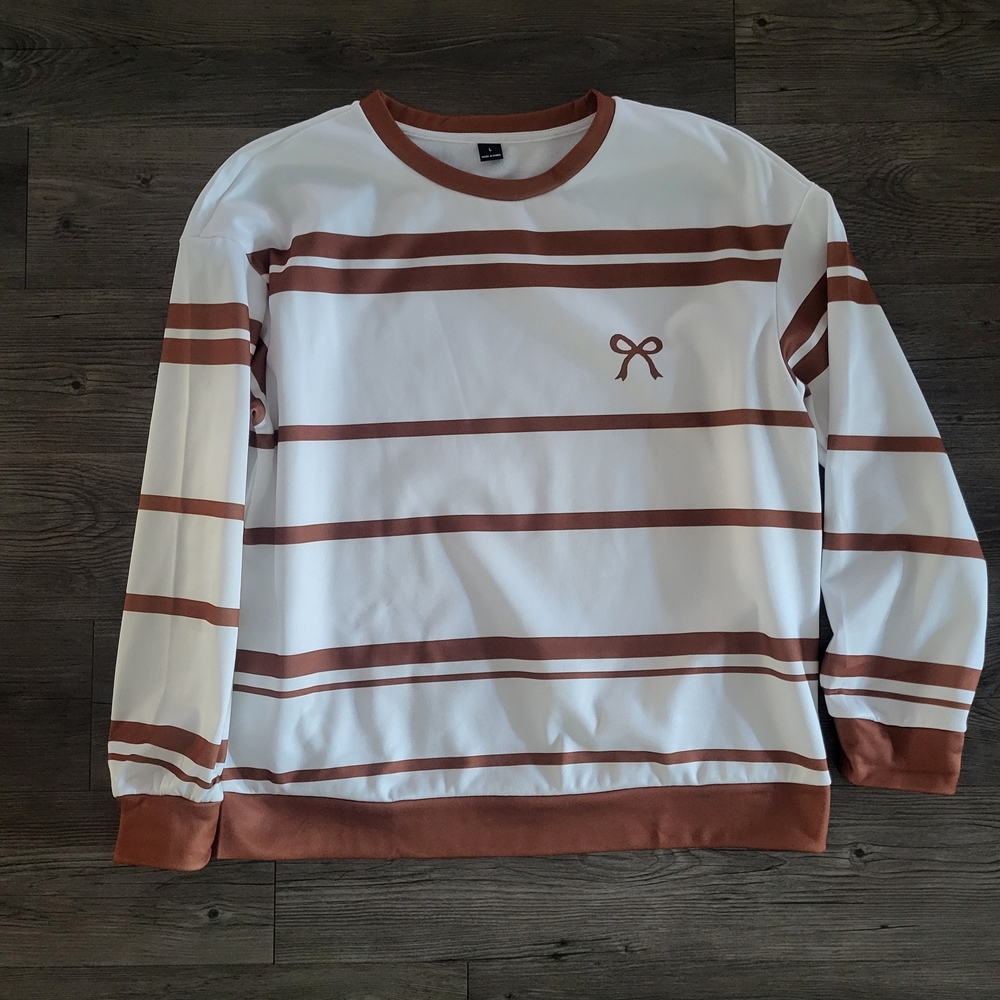 SHEIN Women's Sweater with Brown Stripes